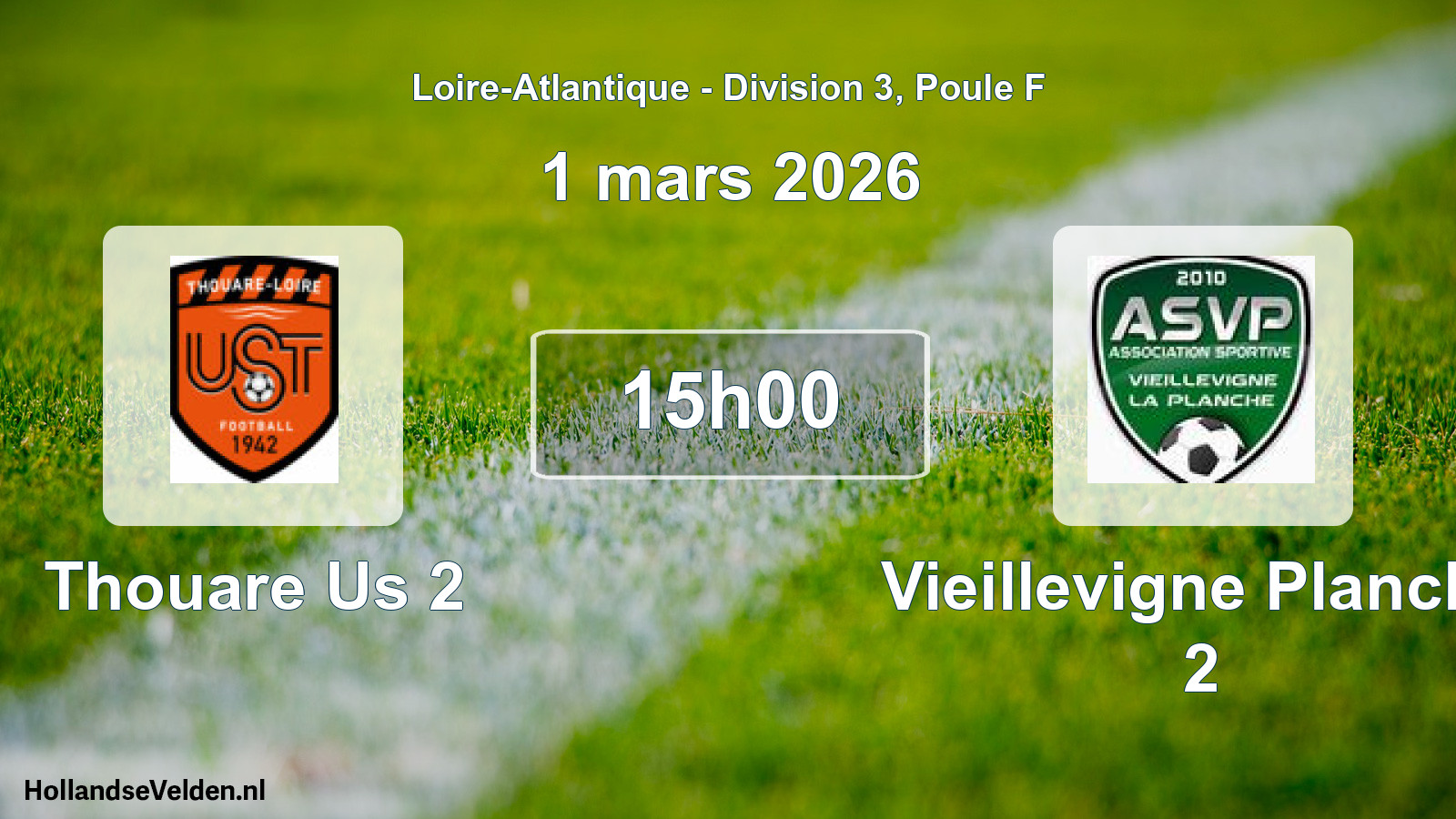 Scheduled Match: Thouare Us 2 - Vieillevigne Planche 2 (1 March 2026)