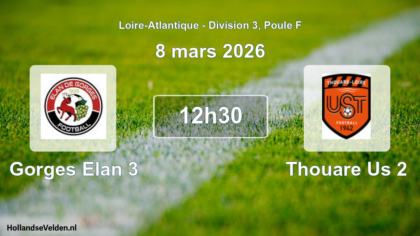 Geplande wedstrijd: Gorges Elan 3 - Thouare Us 2 (8 mars 2026)