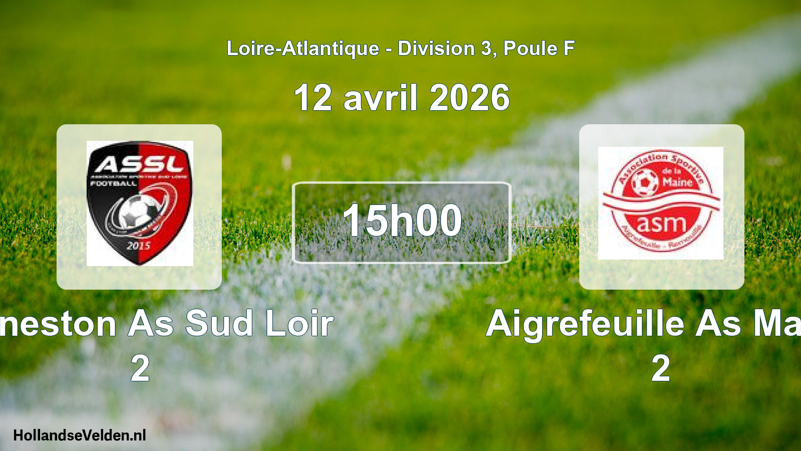 Geplande wedstrijd: Geneston As Sud Loir 2 - Aigrefeuille As Main 2 (12 avril 2026)