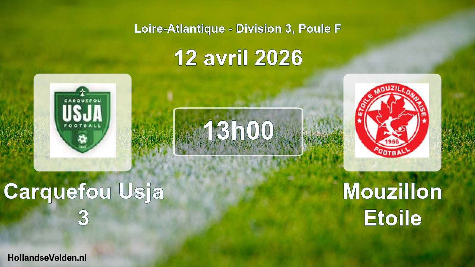 Scheduled Match: Carquefou Usja 3 - Mouzillon Etoile (12 April 2026)