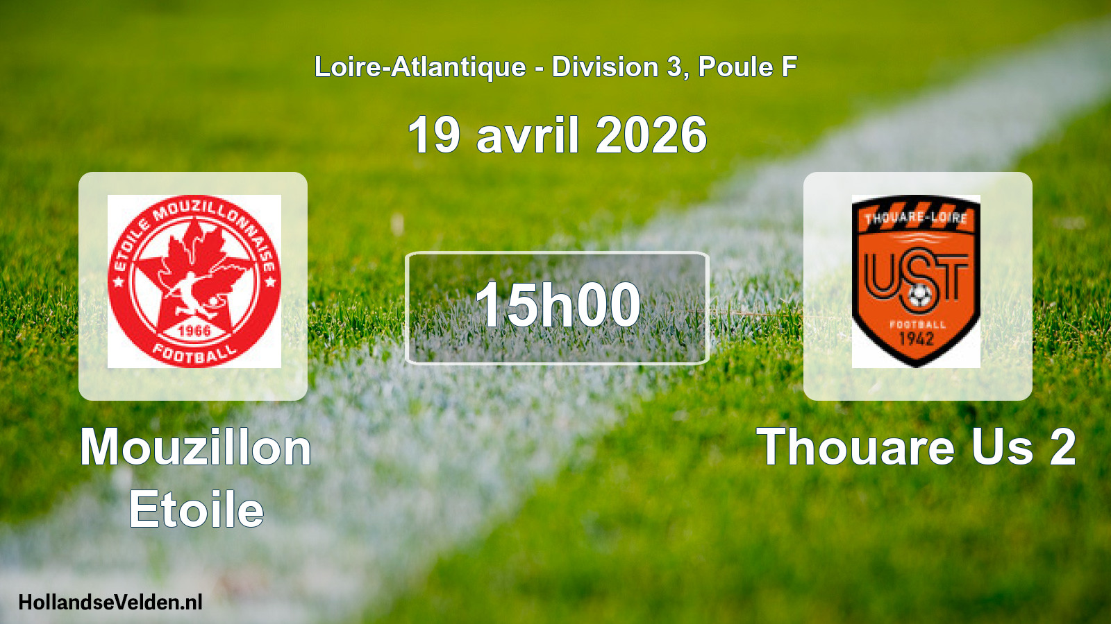 Geplande wedstrijd: Mouzillon Etoile - Thouare Us 2 (19 avril 2026)
