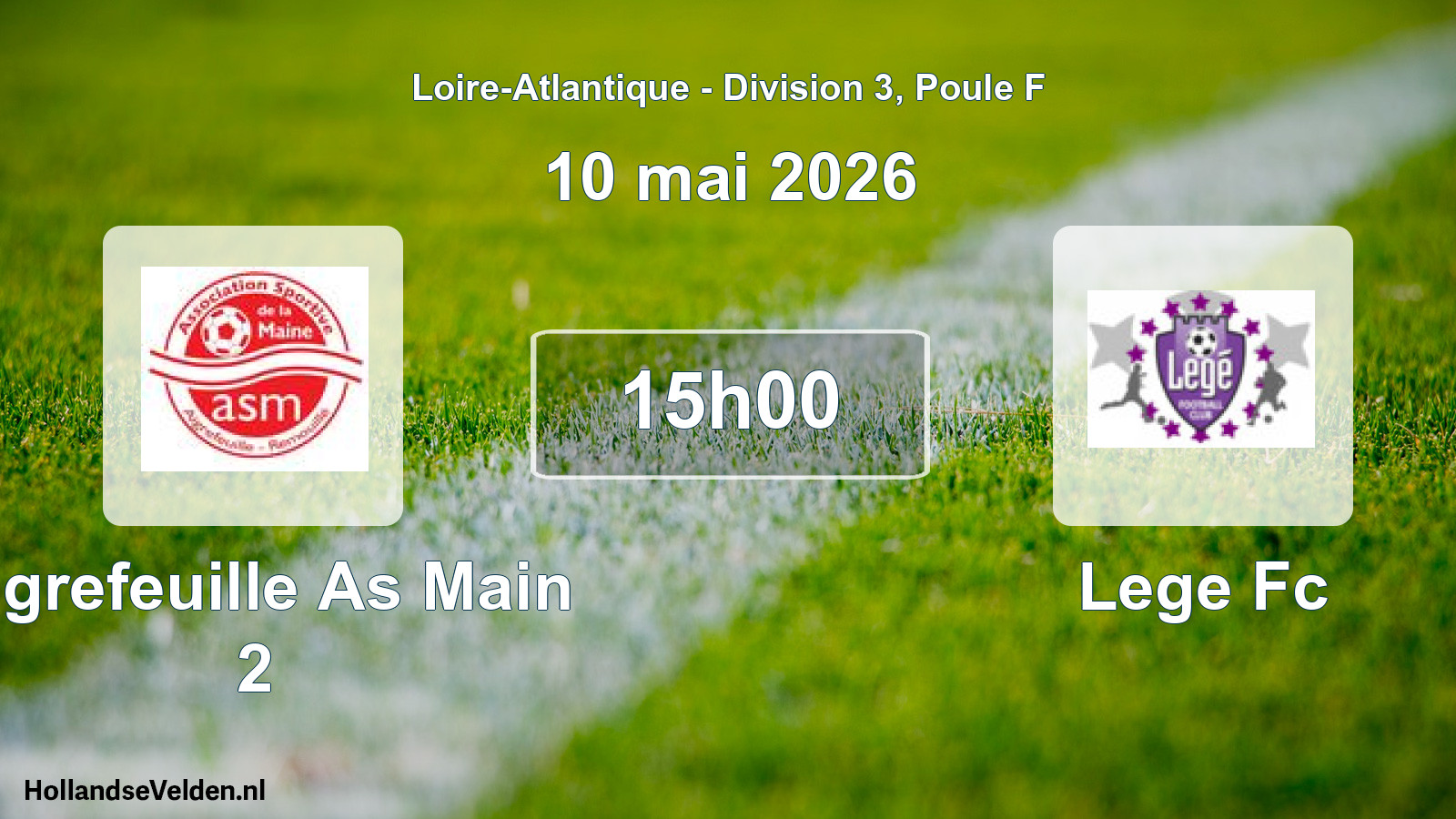 Geplande wedstrijd: Aigrefeuille As Main 2 - Lege Fc (10 mai 2026)