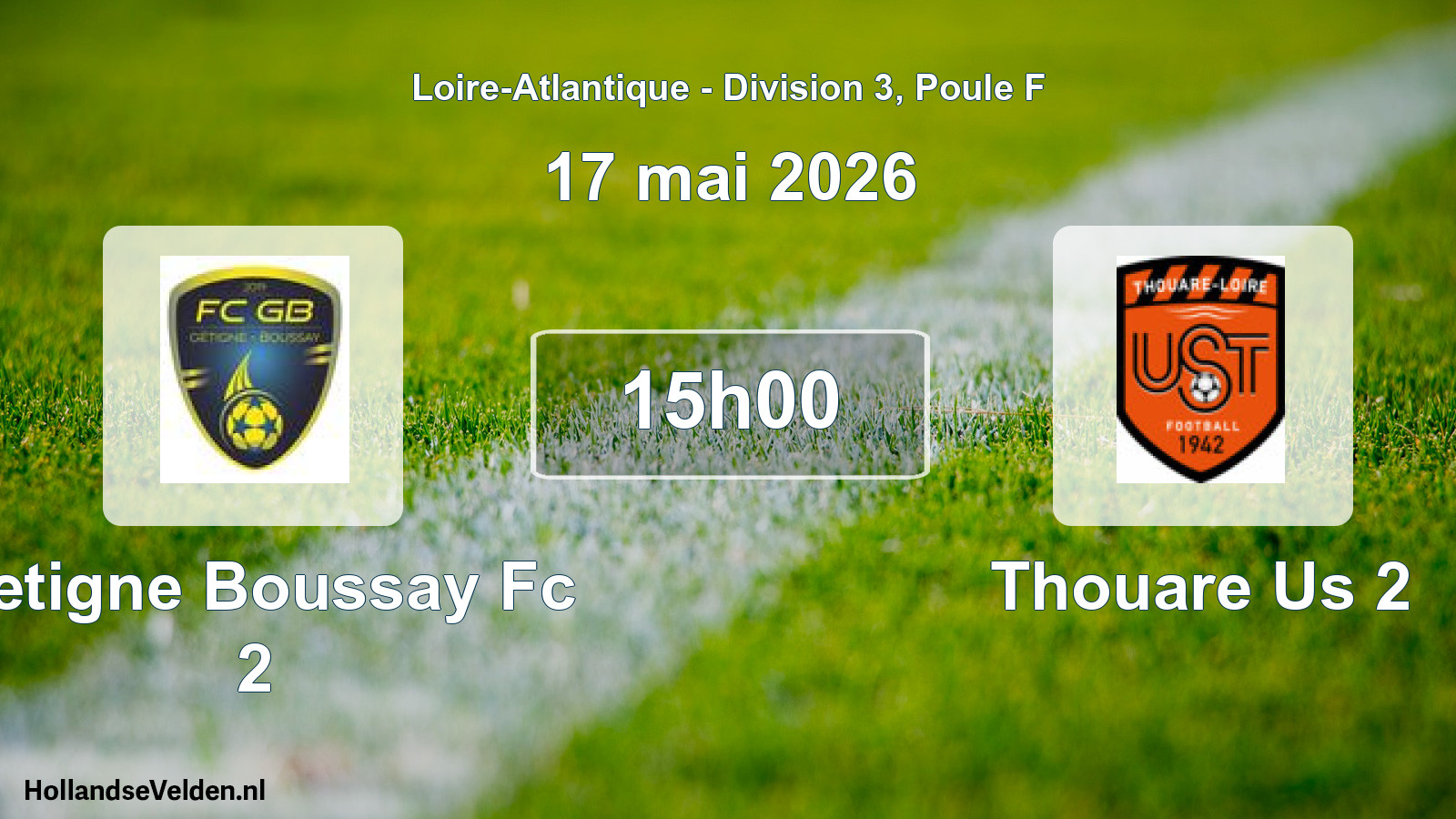 Scheduled Match: Getigne Boussay Fc 2 - Thouare Us 2 (17 May 2026)