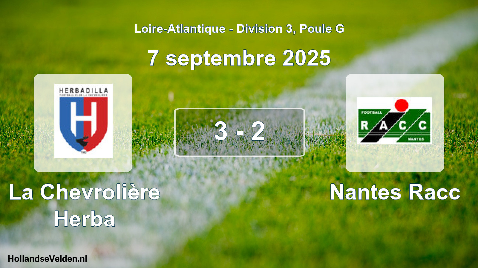 Total number of matches played: La Chevrolière Herba - Nantes Racc 3 - 2 (7 September 2025)