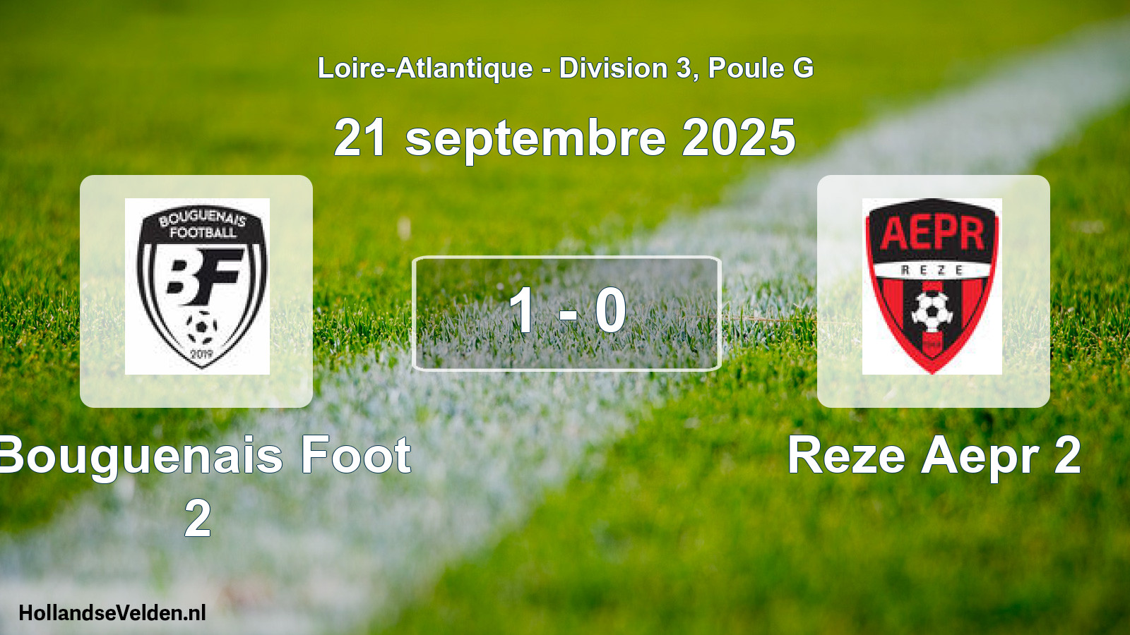 Total number of matches played: Bouguenais Foot 2 - Reze Aepr 2 1 - 0 (21 September 2025)