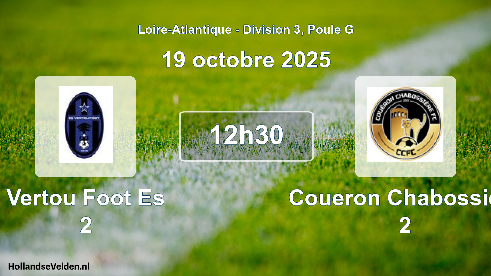 Scheduled Match: Vertou Foot Es 2 - Coueron Chabossiere 2 (19 October 2025)