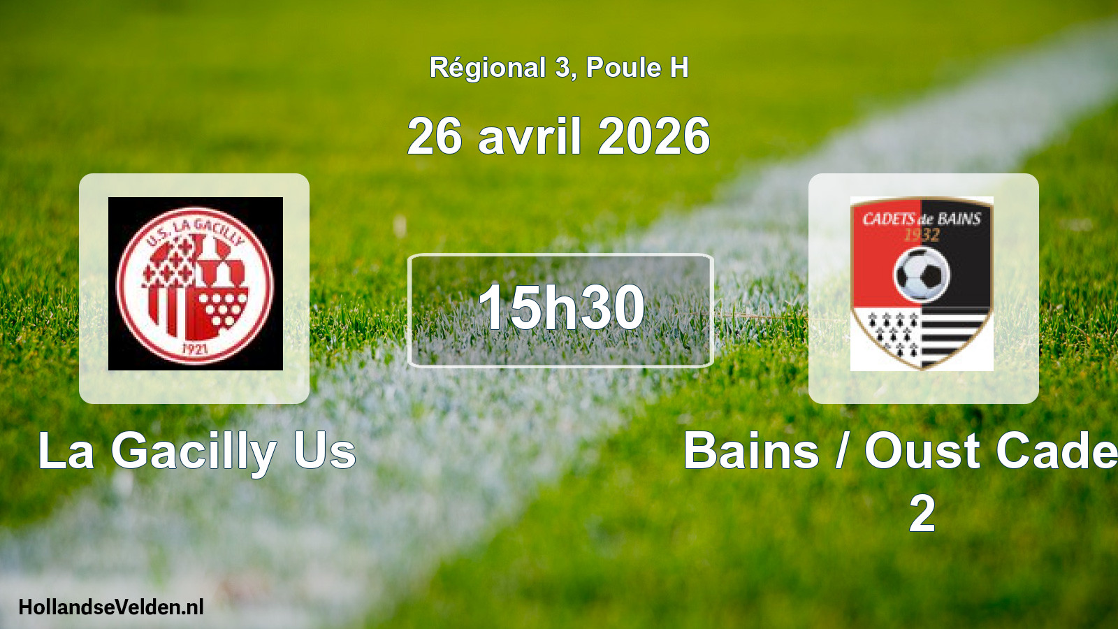 Geplande wedstrijd: La Gacilly Us - Bains / Oust Cadets 2 (26 avril 2026)
