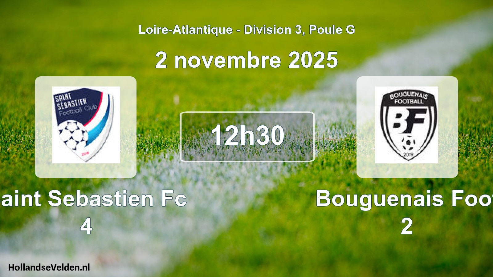 Scheduled Match: Saint Sebastien Fc 4 - Bouguenais Foot 2 (2 November 2025)
