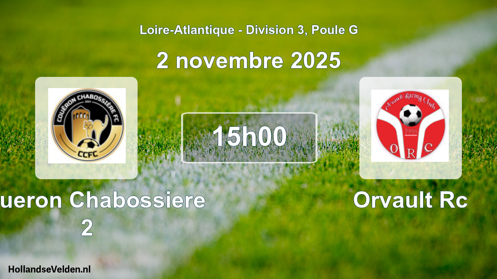 Geplande wedstrijd: Coueron Chabossiere 2 - Orvault Rc (2 novembre 2025)
