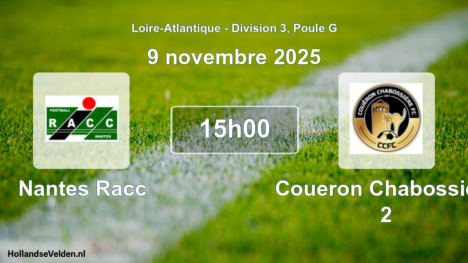 Geplande wedstrijd: Nantes Racc - Coueron Chabossiere 2 (9 november 2025)