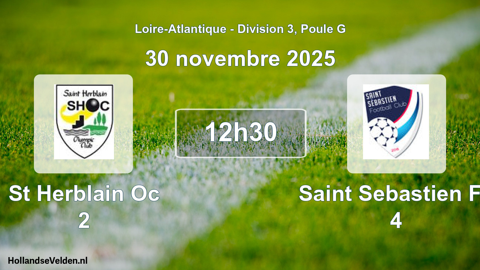 Scheduled Match: St Herblain Oc 2 - Saint Sebastien Fc 4 (30 November 2025)