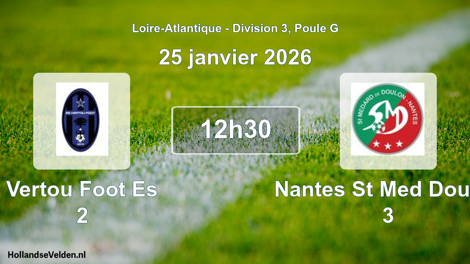 Geplande wedstrijd: Vertou Foot Es 2 - Nantes St Med Doulon 3 (25 janvier 2026)