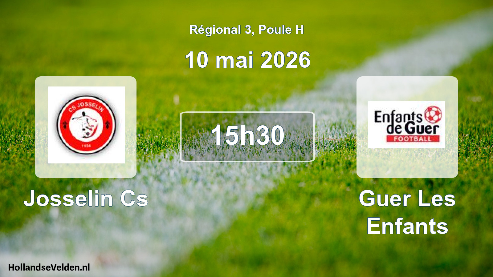 Geplande wedstrijd: Josselin Cs - Guer Les Enfants (10 mei 2026)