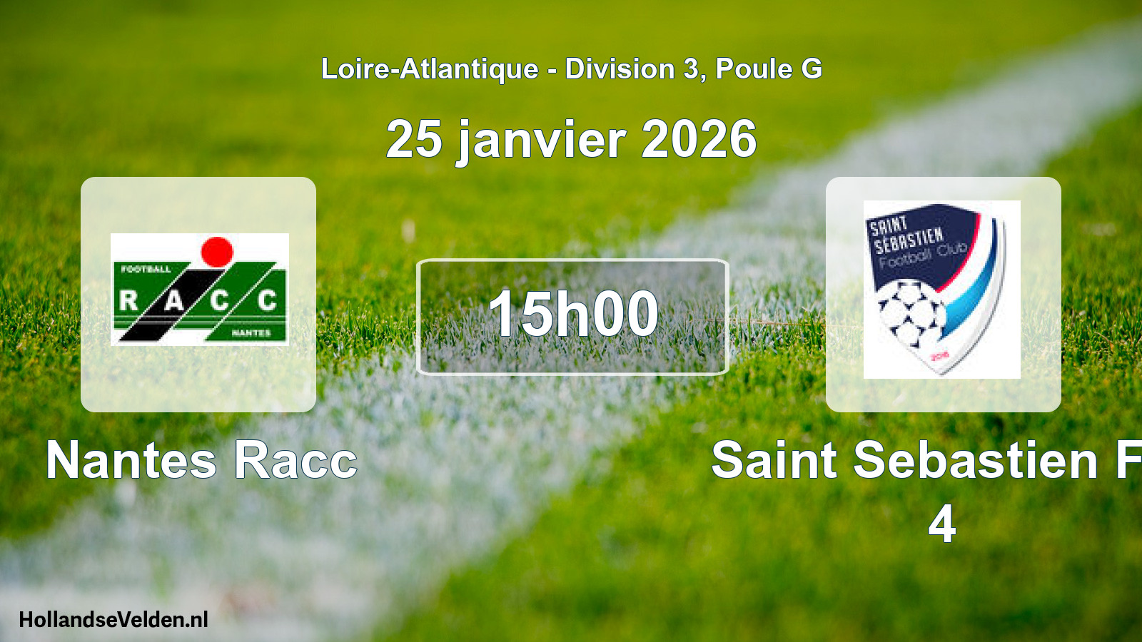 Geplande wedstrijd: Nantes Racc - Saint Sebastien Fc 4 (25 janvier 2026)
