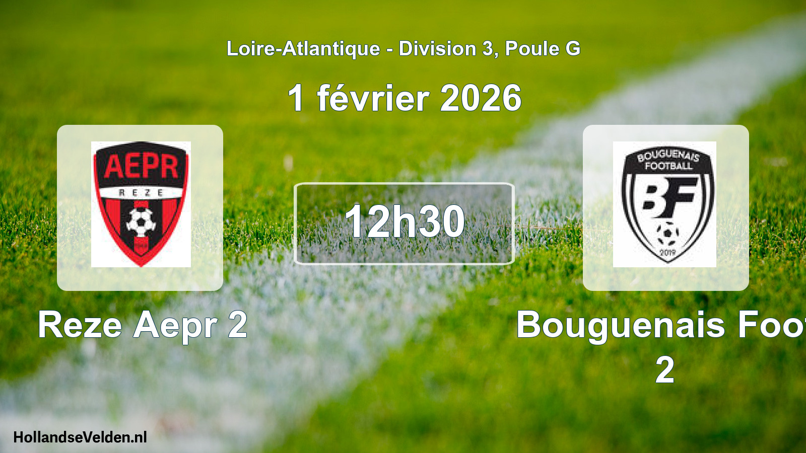 Geplande wedstrijd: Reze Aepr 2 - Bouguenais Foot 2 (1 februari 2026)