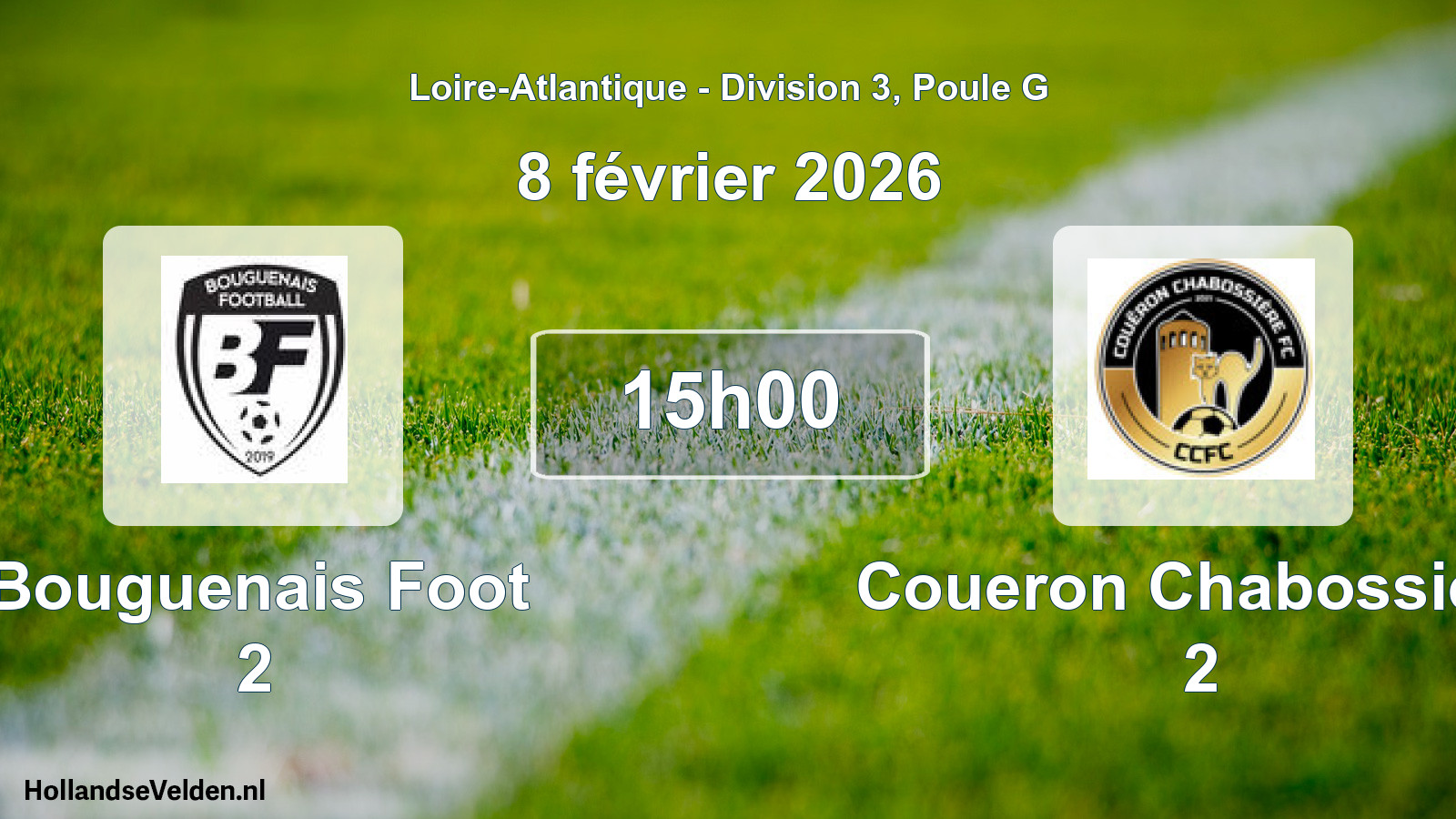 Geplande wedstrijd: Bouguenais Foot 2 - Coueron Chabossiere 2 (8 février 2026)