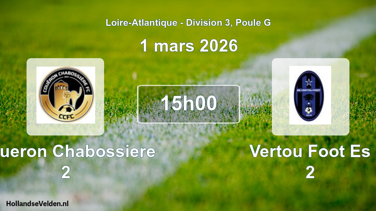 Geplande wedstrijd: Coueron Chabossiere 2 - Vertou Foot Es 2 (1 maart 2026)