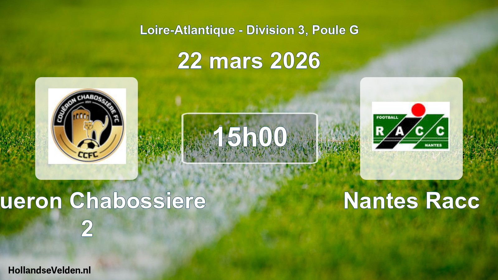 Scheduled Match: Coueron Chabossiere 2 - Nantes Racc (22 March 2026)