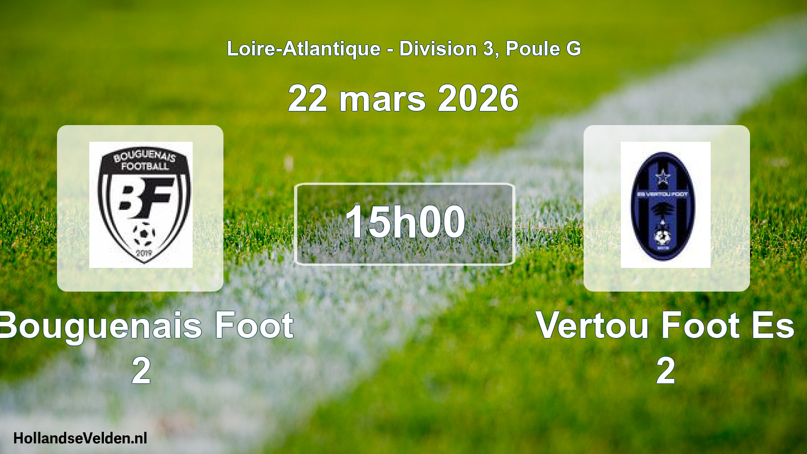 Geplande wedstrijd: Bouguenais Foot 2 - Vertou Foot Es 2 (22 mars 2026)