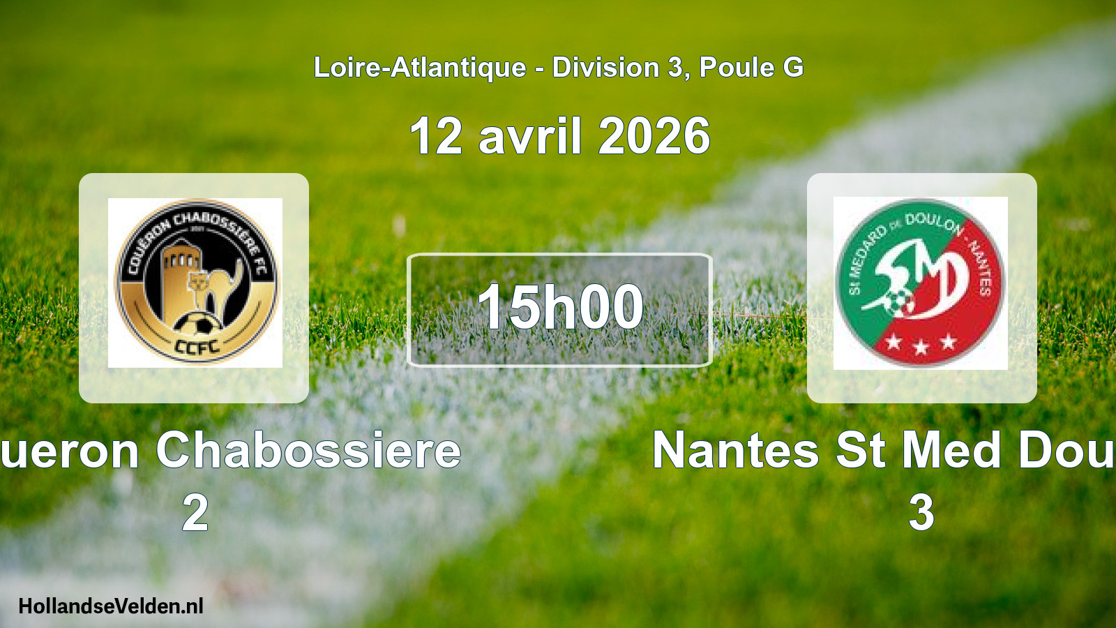 Scheduled Match: Coueron Chabossiere 2 - Nantes St Med Doulon 3 (12 April 2026)