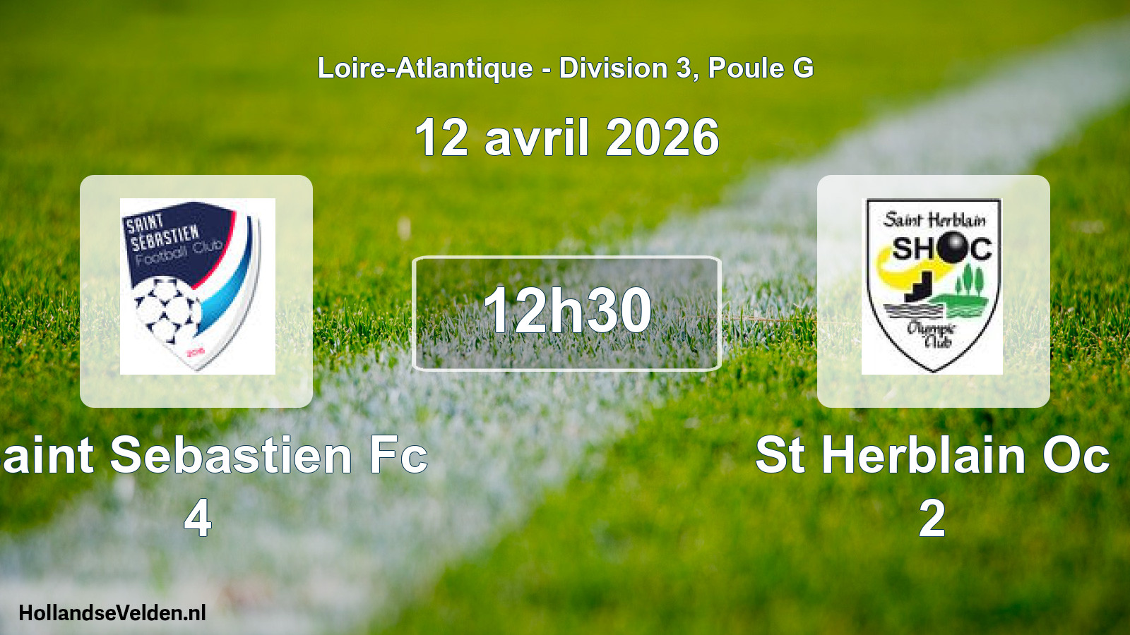 Geplande wedstrijd: Saint Sebastien Fc 4 - St Herblain Oc 2 (12 avril 2026)