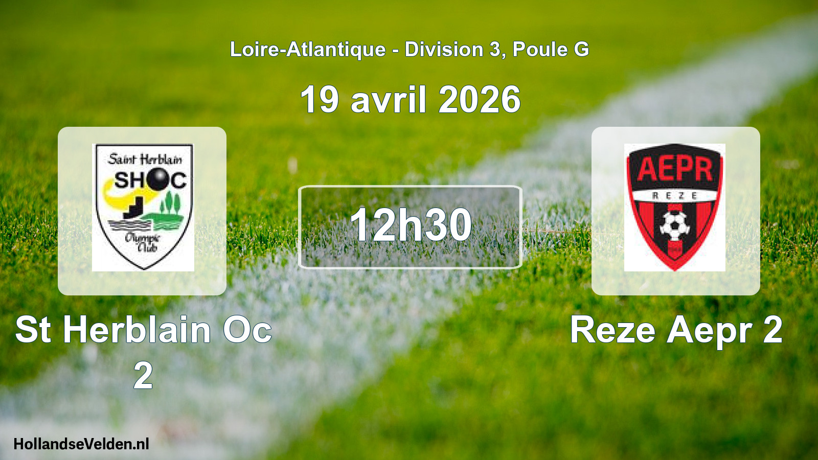 Geplande wedstrijd: St Herblain Oc 2 - Reze Aepr 2 (19 april 2026)