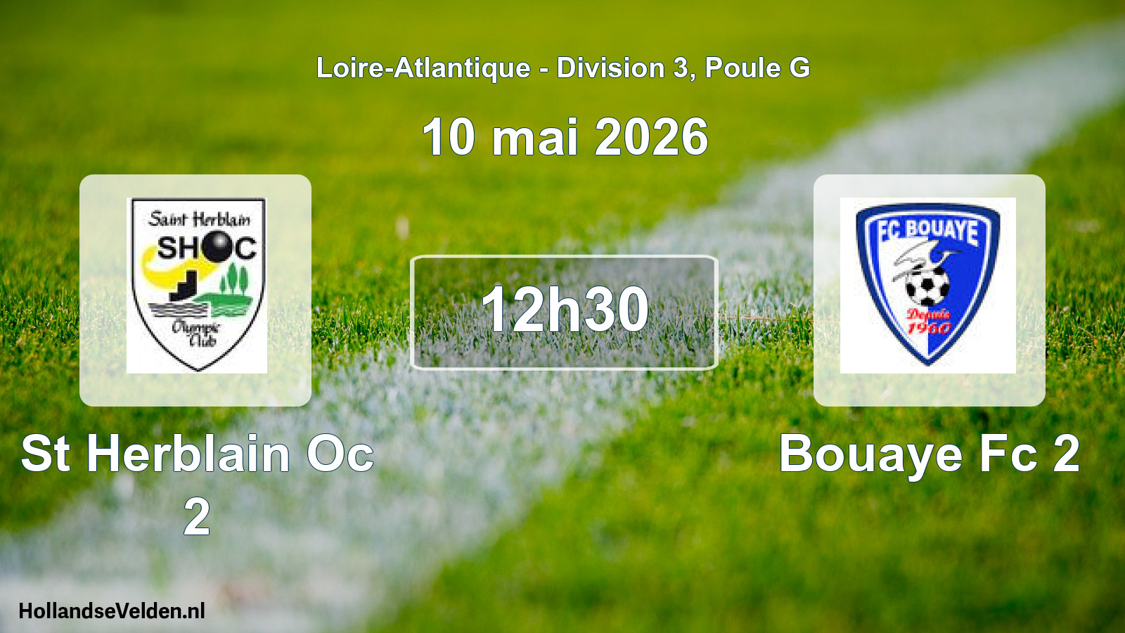 Geplande wedstrijd: St Herblain Oc 2 - Bouaye Fc 2 (10 mei 2026)