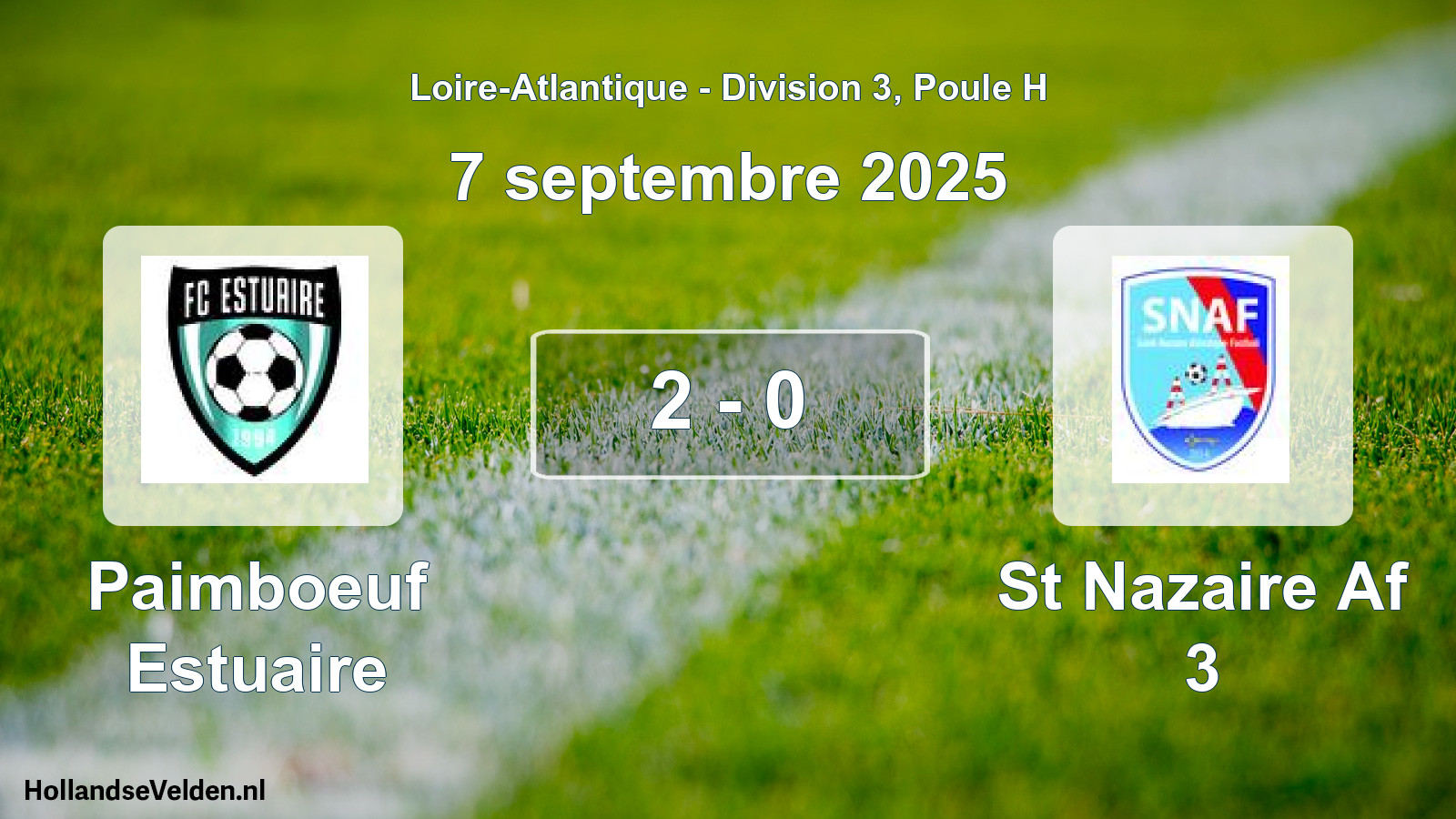 Gespeelde wedstrijd: Paimboeuf Estuaire - St Nazaire Af 3 2 - 0 (7 september 2025)