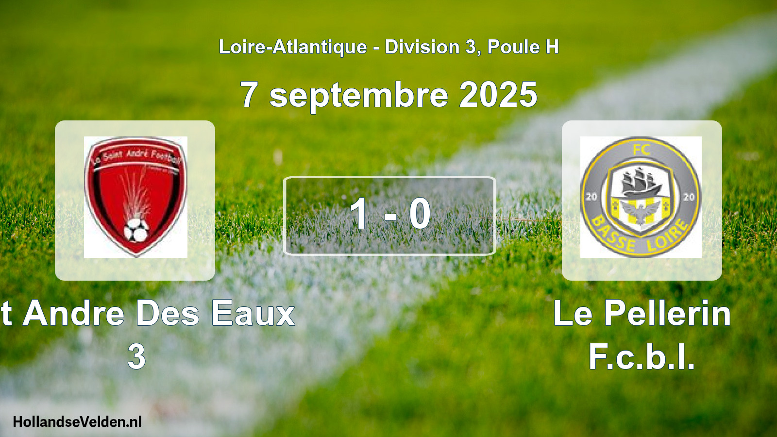 Gespeelde wedstrijd: St Andre Des Eaux 3 - Le Pellerin F.c.b.l. 1 - 0 (7 september 2025)