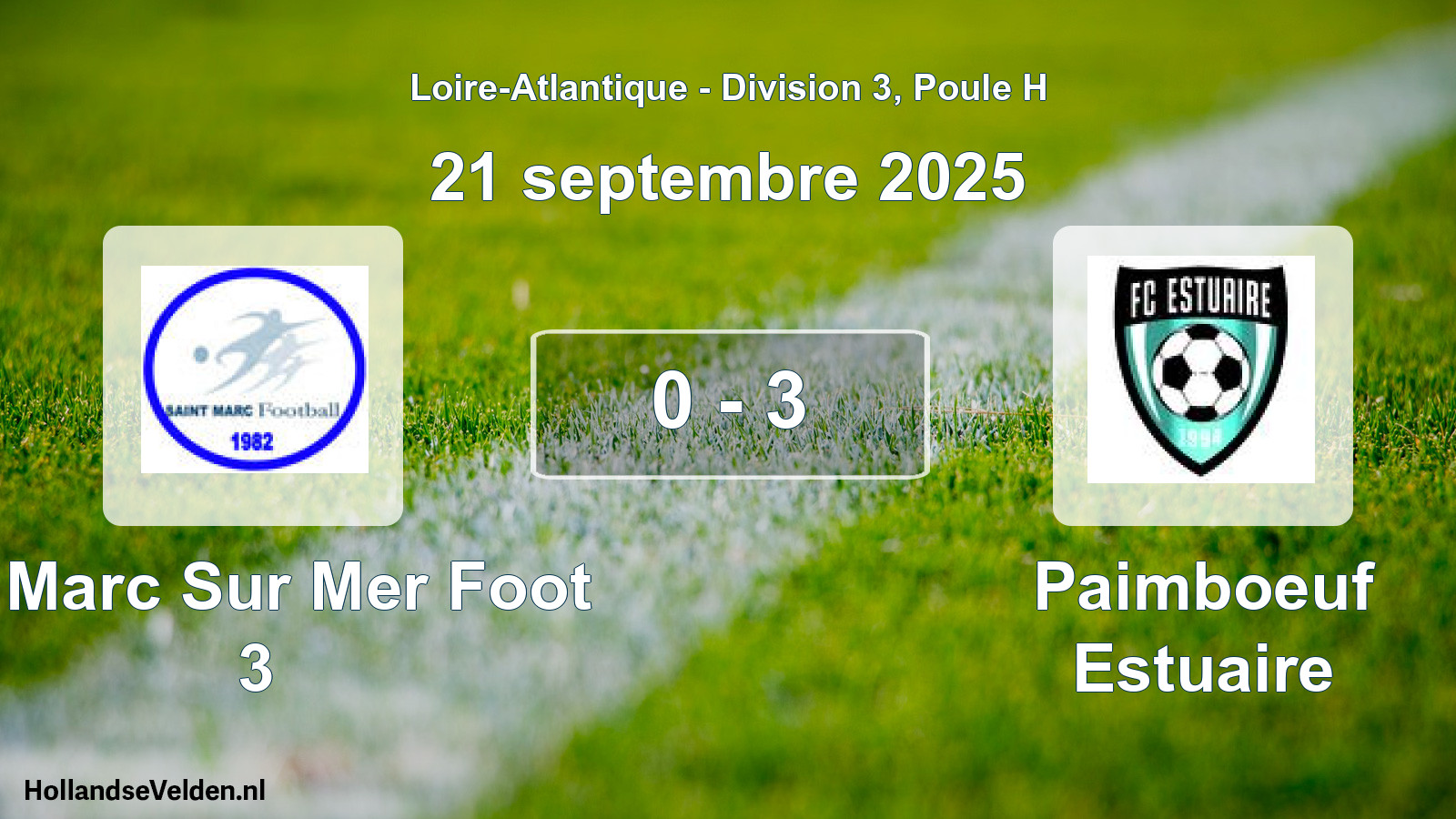 Gespeelde wedstrijd: St Marc Sur Mer Foot 3 - Paimboeuf Estuaire 0 - 3 (21 septembre 2025)