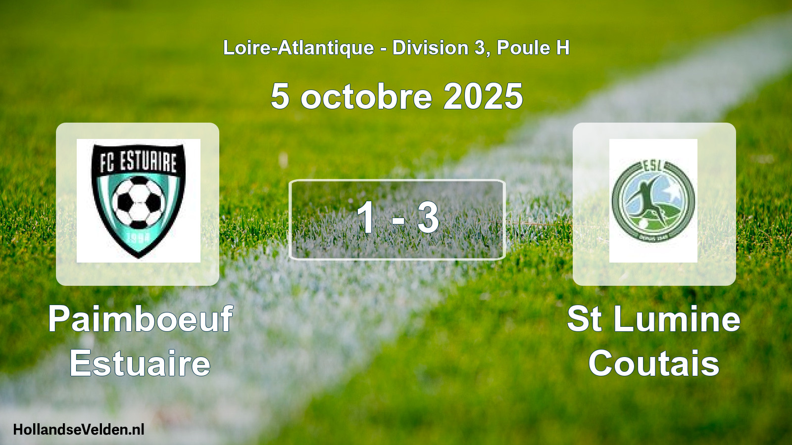 Total number of matches played: Paimboeuf Estuaire - St Lumine Coutais 1 - 3 (5 October 2025)