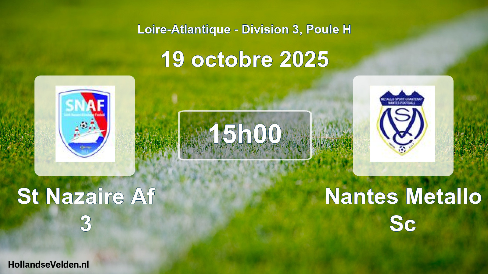 Geplande wedstrijd: St Nazaire Af 3 - Nantes Metallo Sc (19 octobre 2025)
