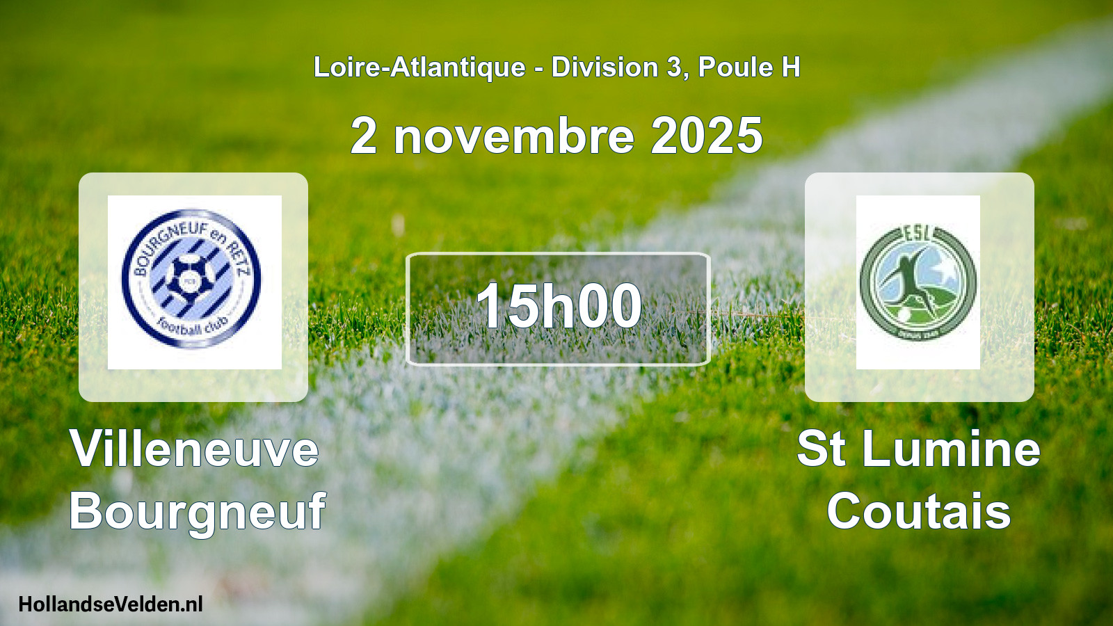 Scheduled Match: Villeneuve Bourgneuf - St Lumine Coutais (2 November 2025)