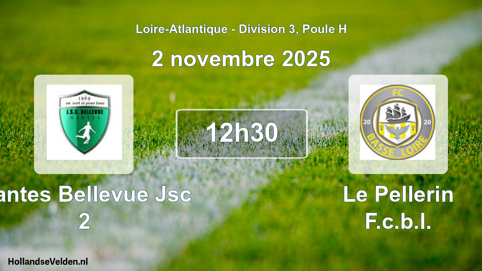 Geplande wedstrijd: Nantes Bellevue Jsc 2 - Le Pellerin F.c.b.l. (2 novembre 2025)