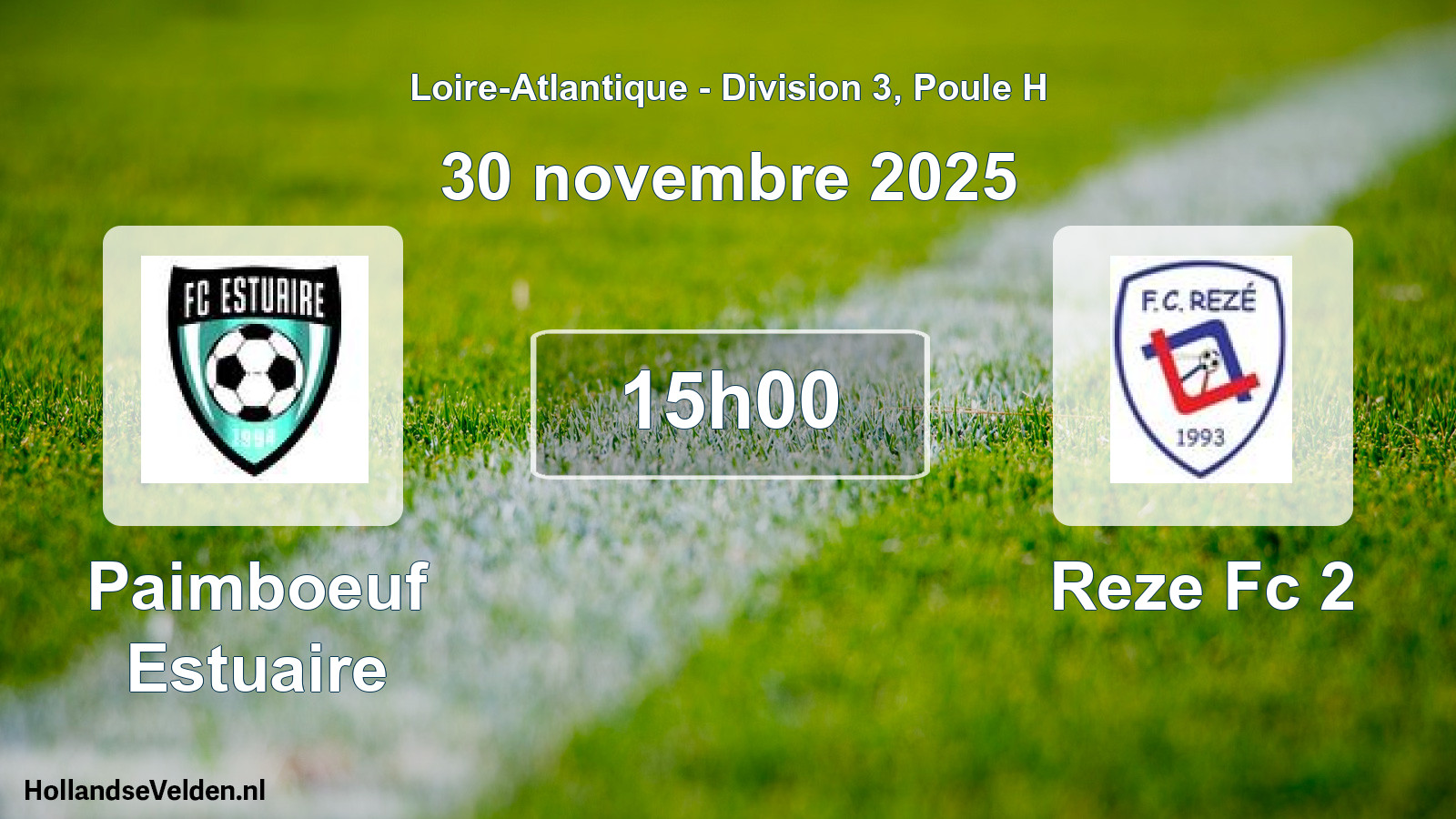 Geplande wedstrijd: Paimboeuf Estuaire - Reze Fc 2 (30 novembre 2025)
