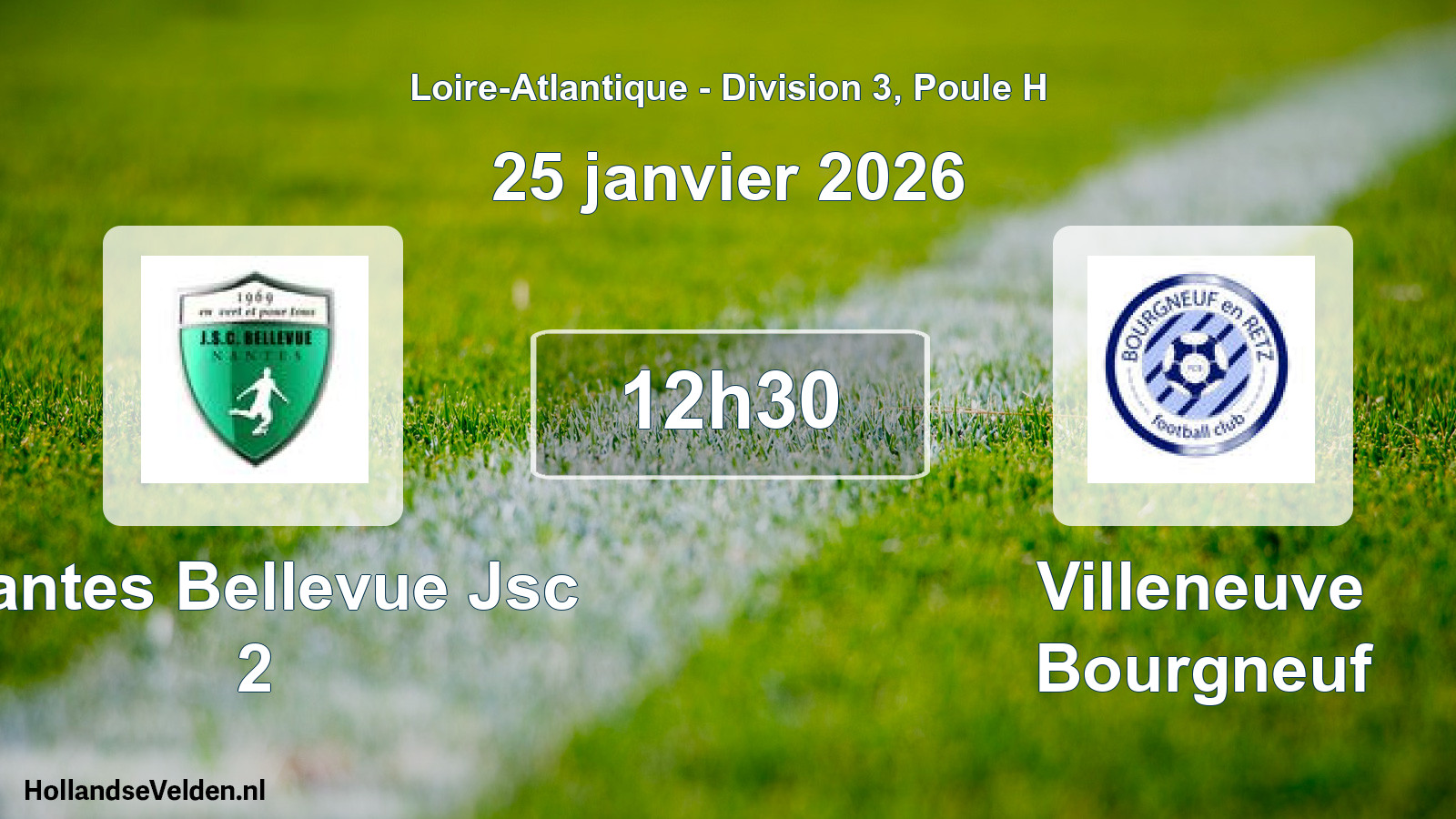 Geplande wedstrijd: Nantes Bellevue Jsc 2 - Villeneuve Bourgneuf (25 janvier 2026)