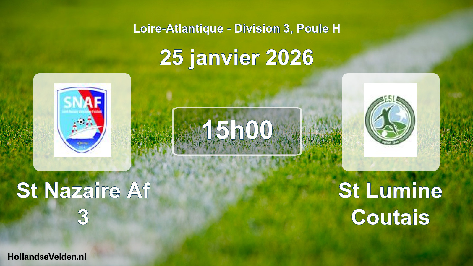 Geplande wedstrijd: St Nazaire Af 3 - St Lumine Coutais (25 januari 2026)