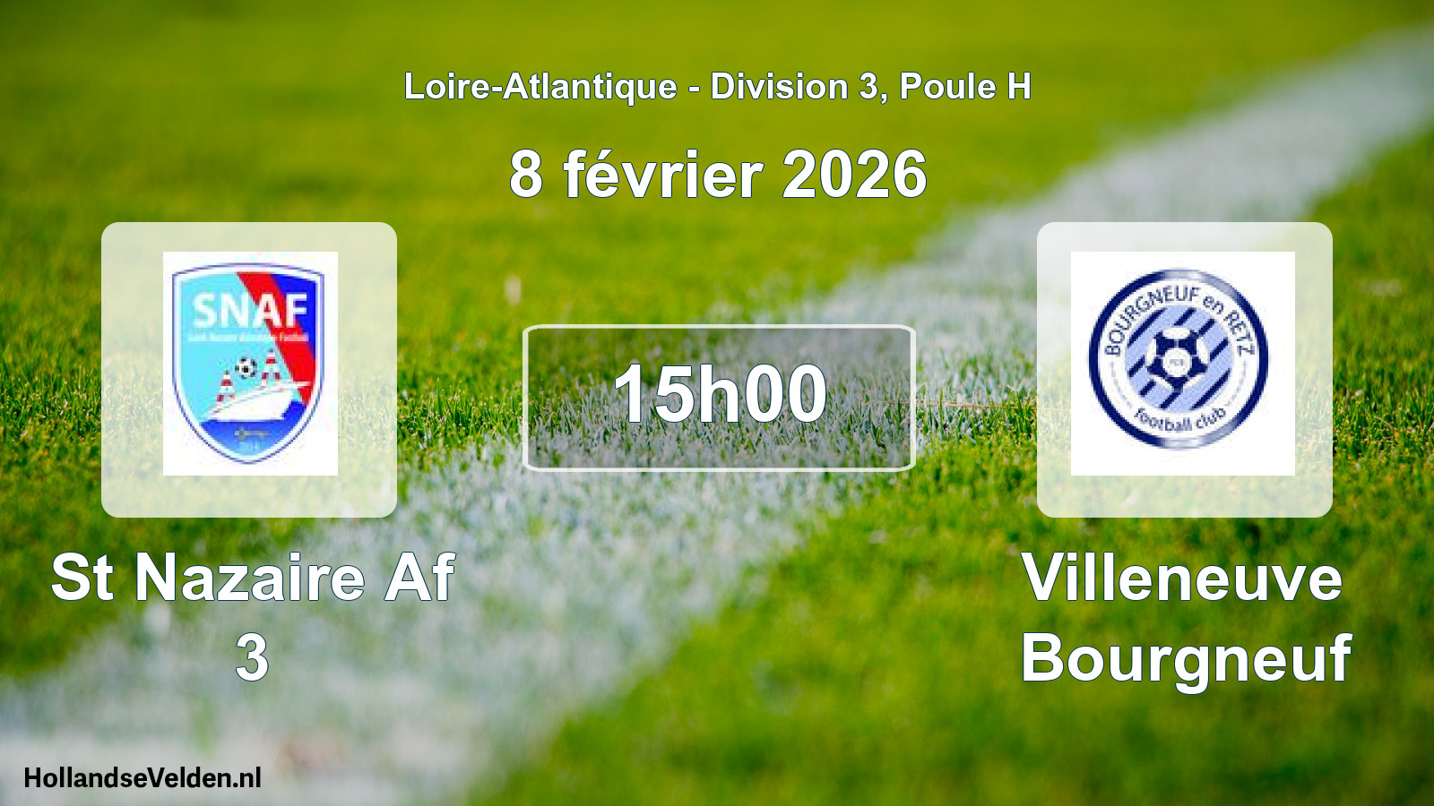 Geplande wedstrijd: St Nazaire Af 3 - Villeneuve Bourgneuf (8 februari 2026)