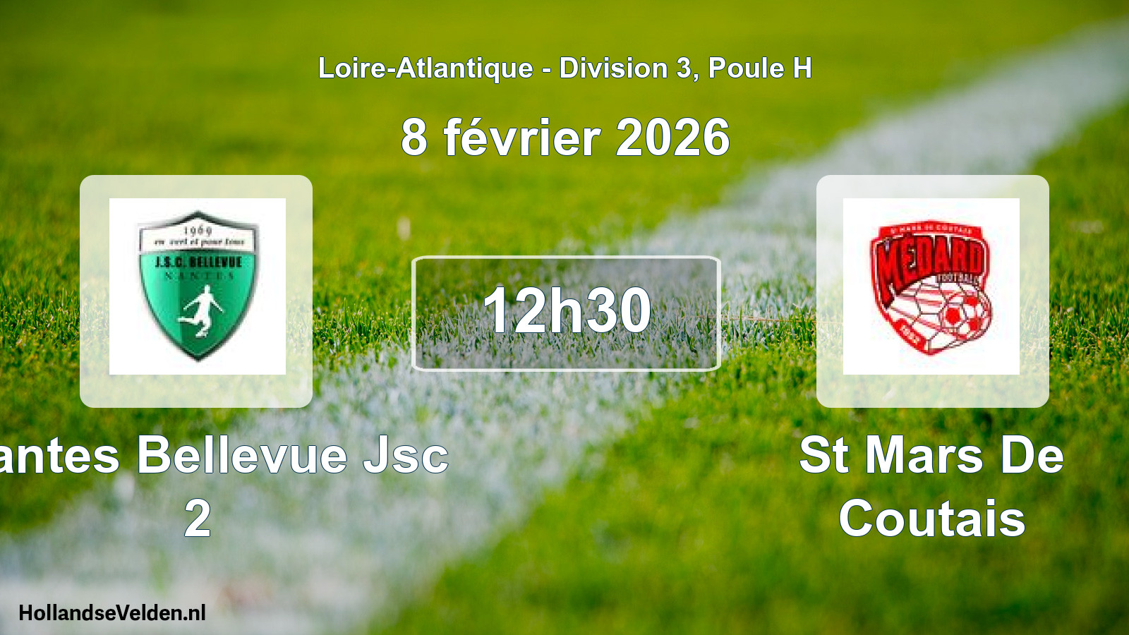 Scheduled Match: Nantes Bellevue Jsc 2 - St Mars De Coutais (8 February 2026)