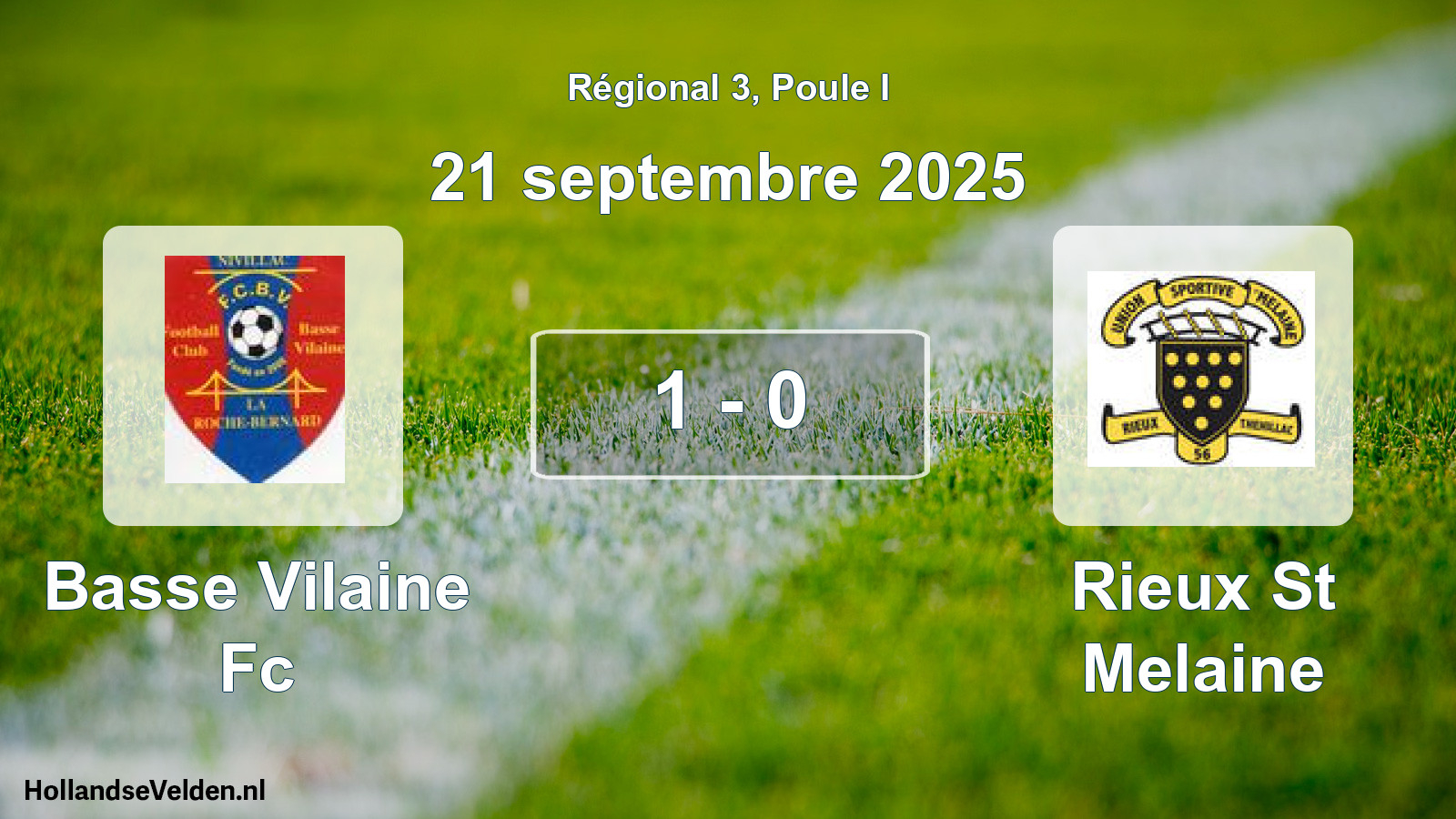 Gespeelde wedstrijd: Basse Vilaine Fc - Rieux St Melaine 1 - 0 (21 september 2025)