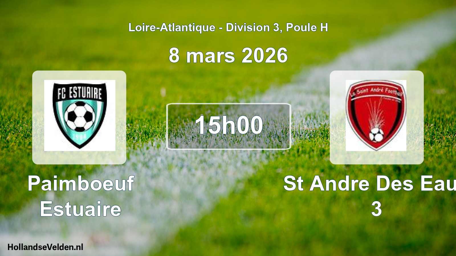Geplande wedstrijd: Paimboeuf Estuaire - St Andre Des Eaux 3 (8 mars 2026)