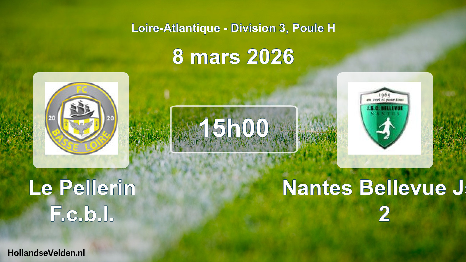 Geplande wedstrijd: Le Pellerin F.c.b.l. - Nantes Bellevue Jsc 2 (8 mars 2026)