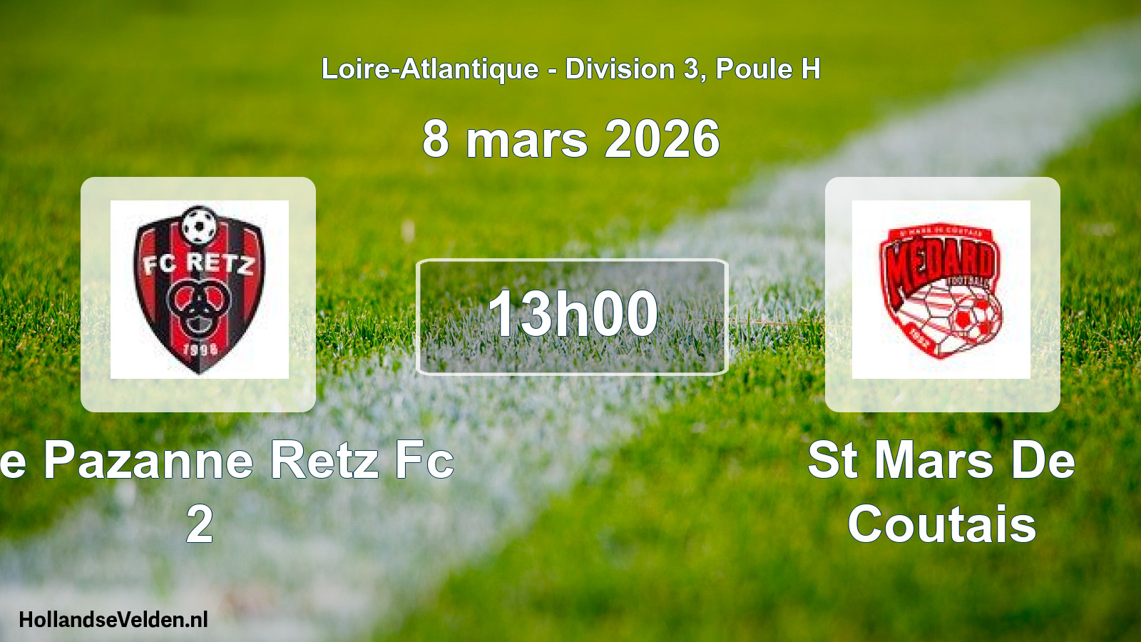 Scheduled Match: Ste Pazanne Retz Fc 2 - St Mars De Coutais (8 March 2026)