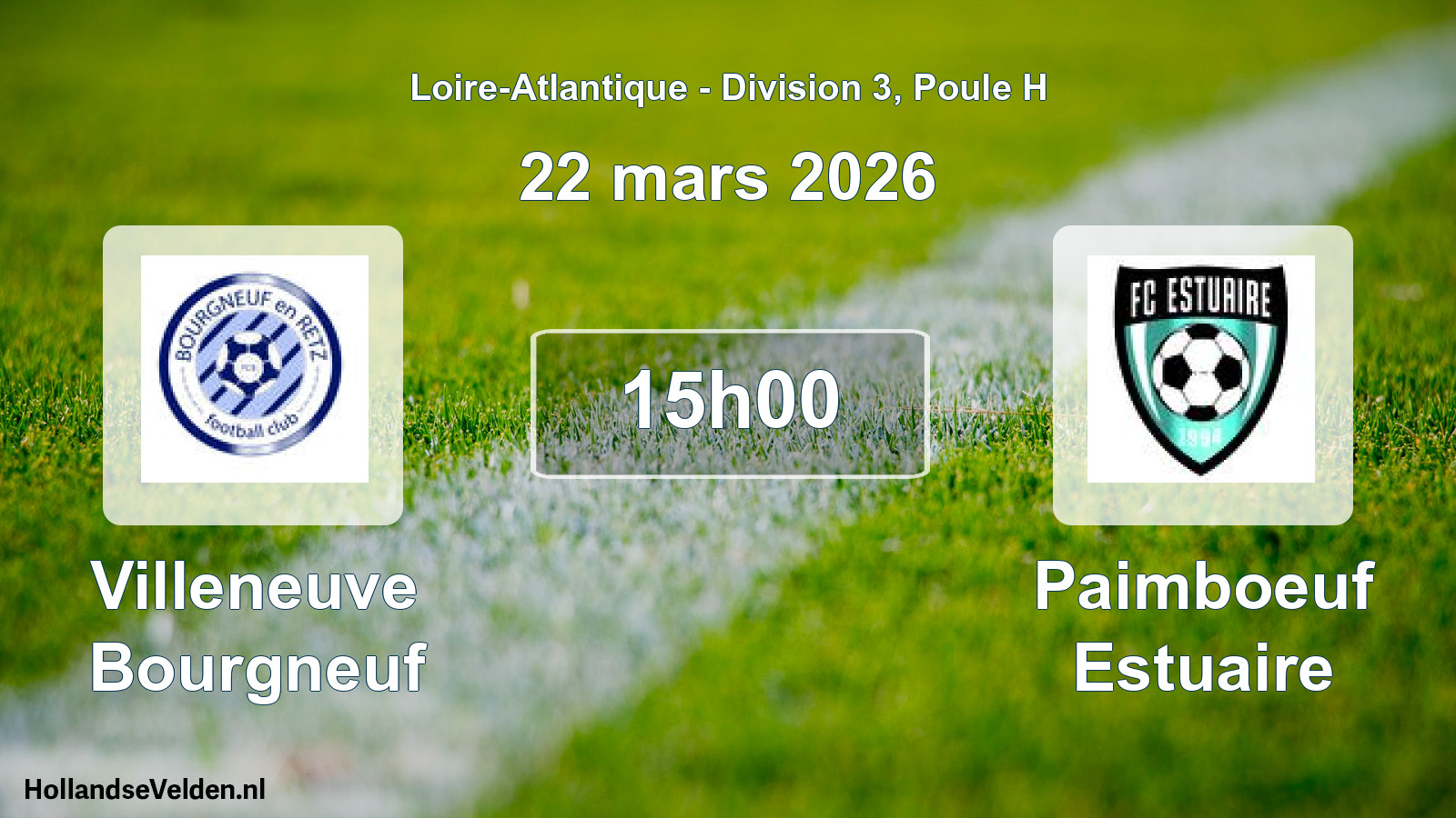 Geplande wedstrijd: Villeneuve Bourgneuf - Paimboeuf Estuaire (22 mars 2026)