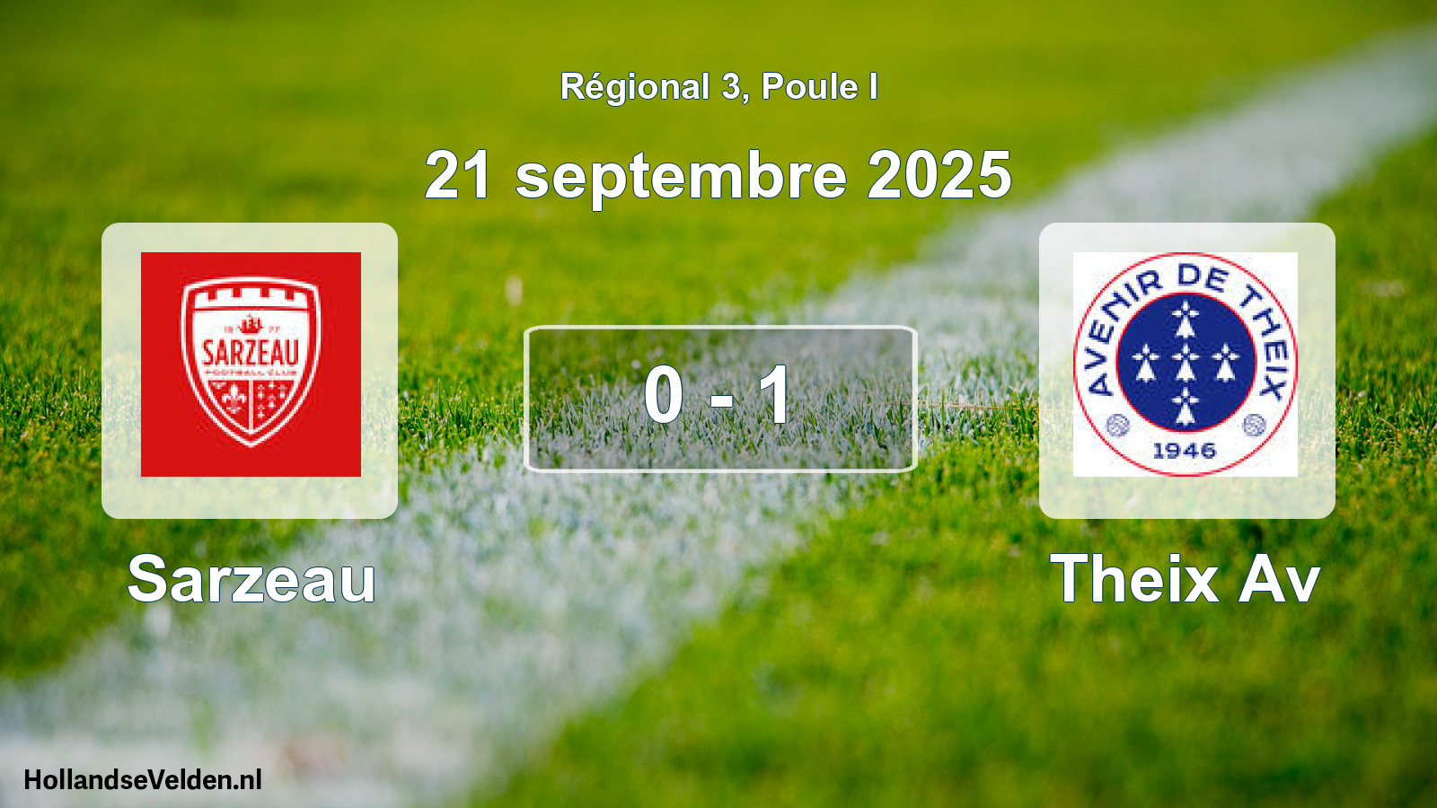 Gespeelde wedstrijd: Sarzeau - Theix Av 0 - 1 (21 septembre 2025)