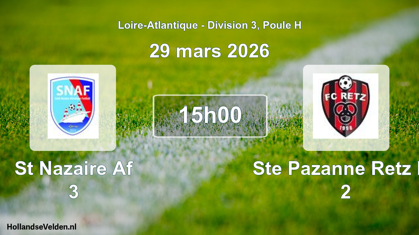Scheduled Match: St Nazaire Af 3 - Ste Pazanne Retz Fc 2 (29 March 2026)