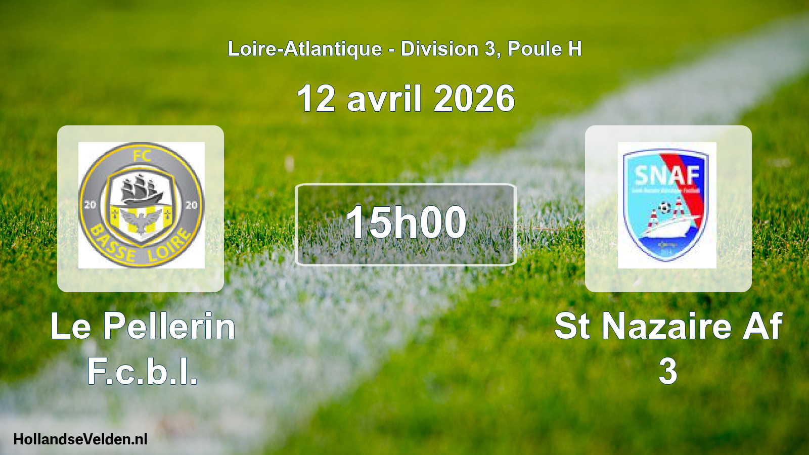 Geplande wedstrijd: Le Pellerin F.c.b.l. - St Nazaire Af 3 (12 avril 2026)