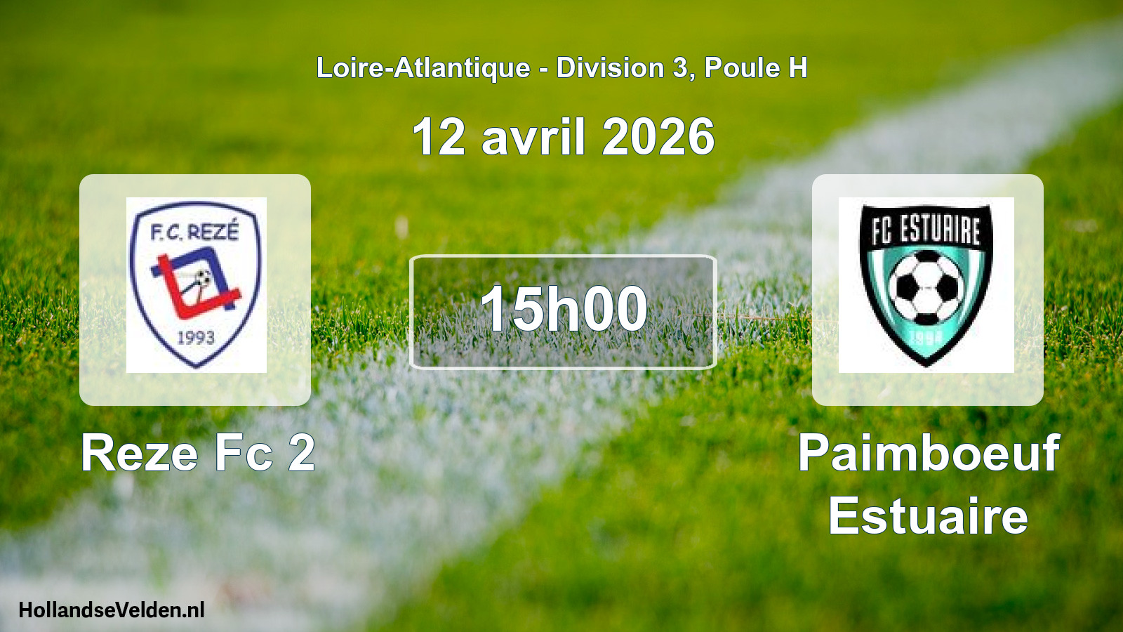 Geplande wedstrijd: Reze Fc 2 - Paimboeuf Estuaire (12 april 2026)