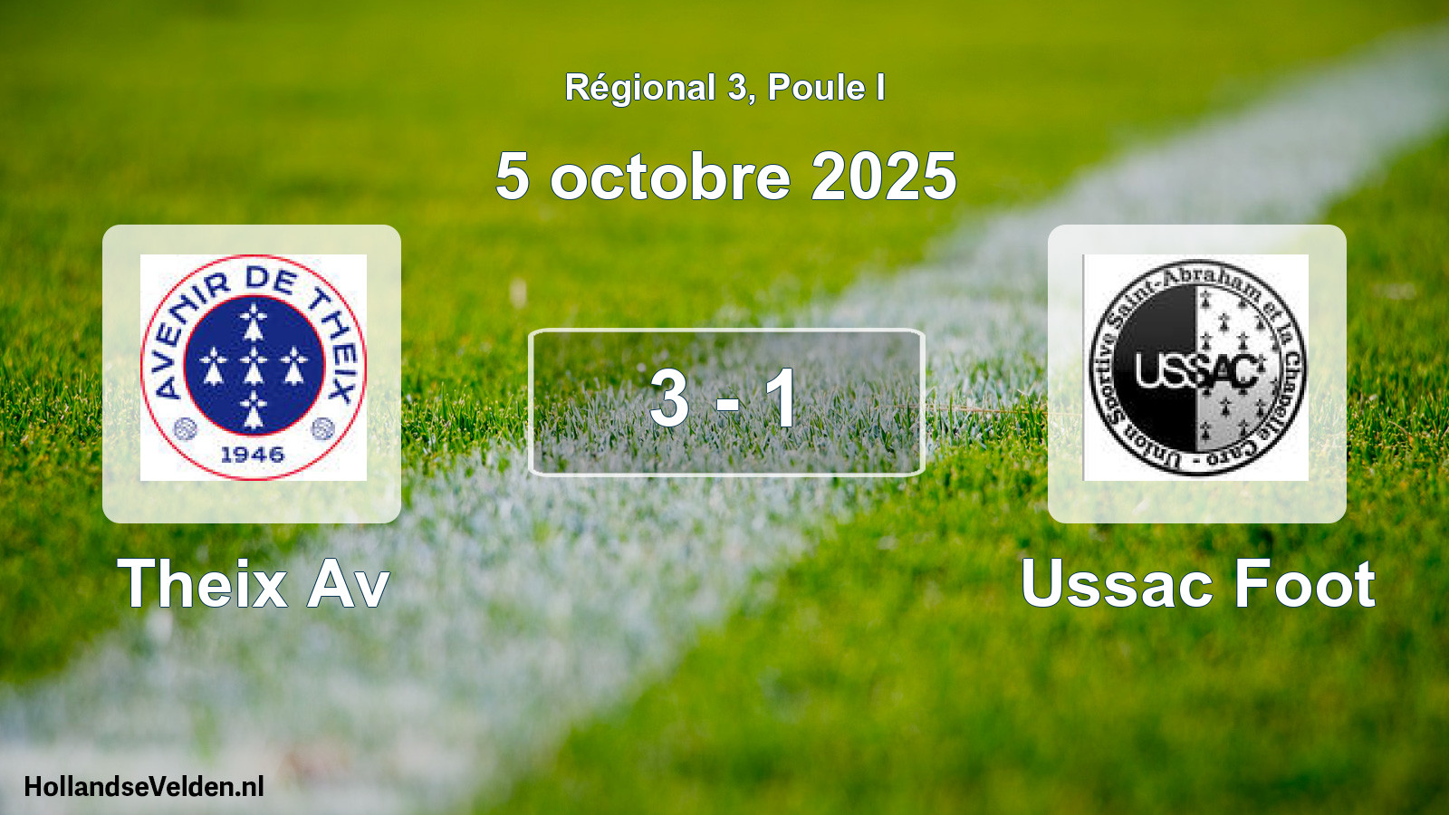 Gespeelde wedstrijd: Theix Av - Ussac Foot 3 - 1 (5 octobre 2025)