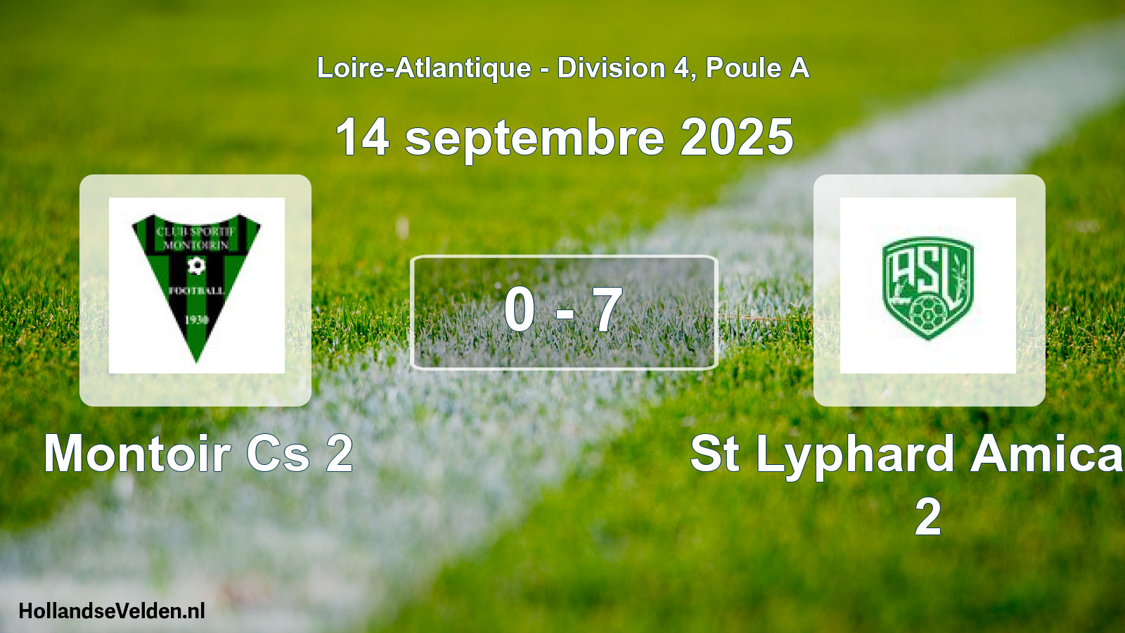 Gespeelde wedstrijd: Montoir Cs 2 - St Lyphard Amicale 2 0 - 7 (14 septembre 2025)